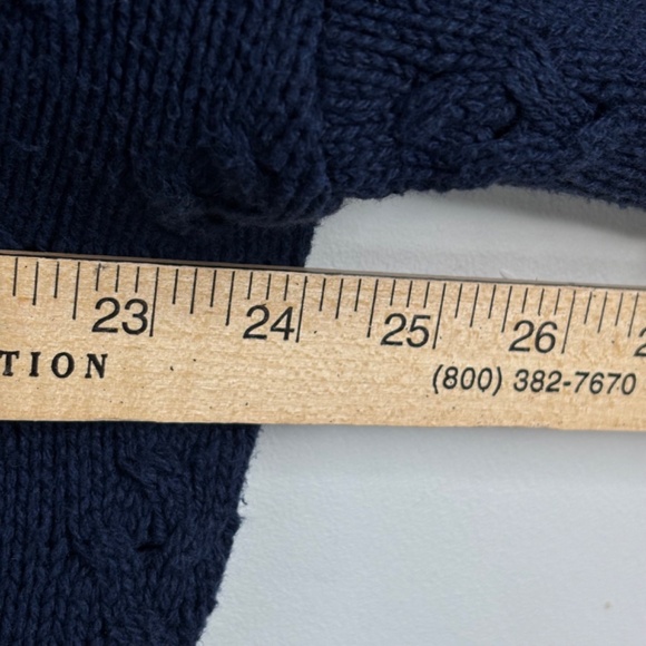 VTG 90s Granny Cardigan M Northern Reflections Navy Floral 3D Texture Cottage - Picture 7 of 9